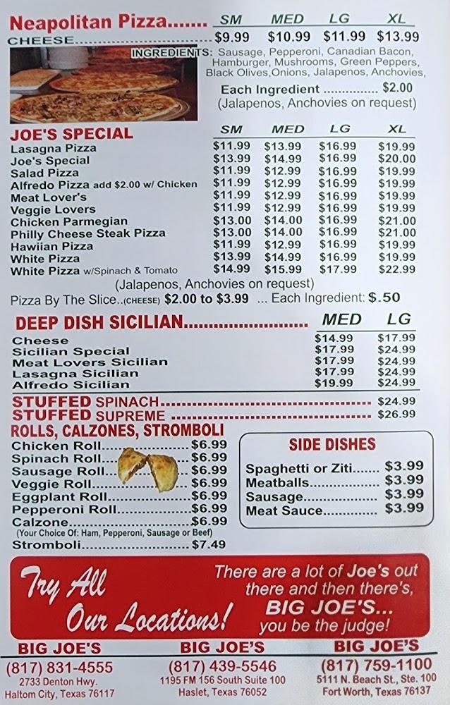 Big Joe's Pizza & Pasta Menu image 1